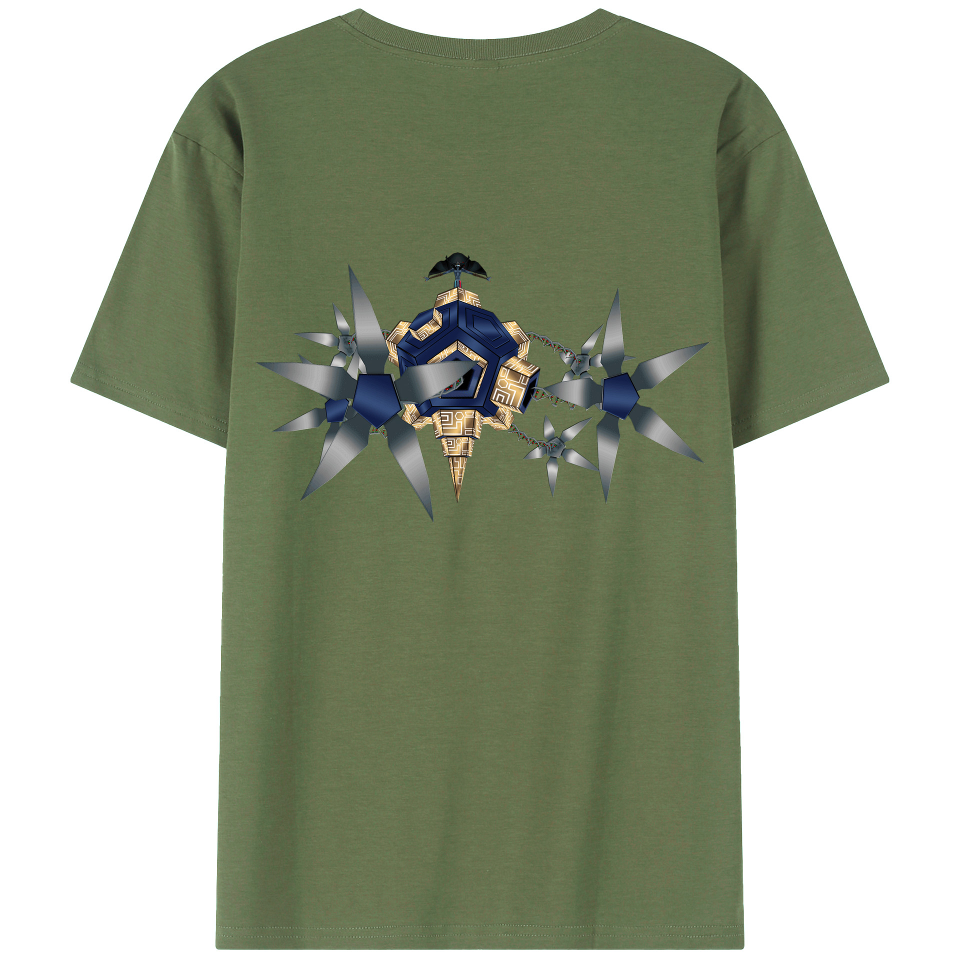 （画像用） Digimon デジタルモンスター/デジモン 綿100％ メンズ半袖Tシャツ（バックプリント） 通気性